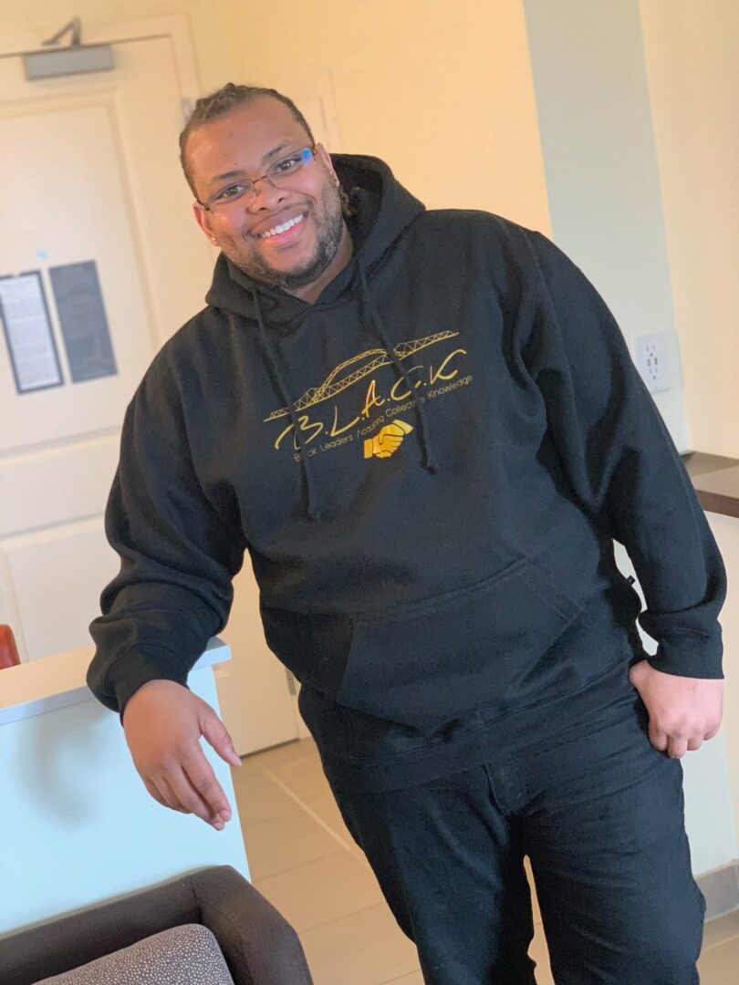 BLACK Hoodie modeled by Shaundel